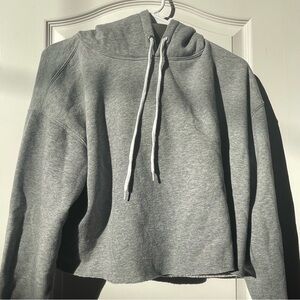 Wild Fable Boxy Fit Cropped Grey Hoodie